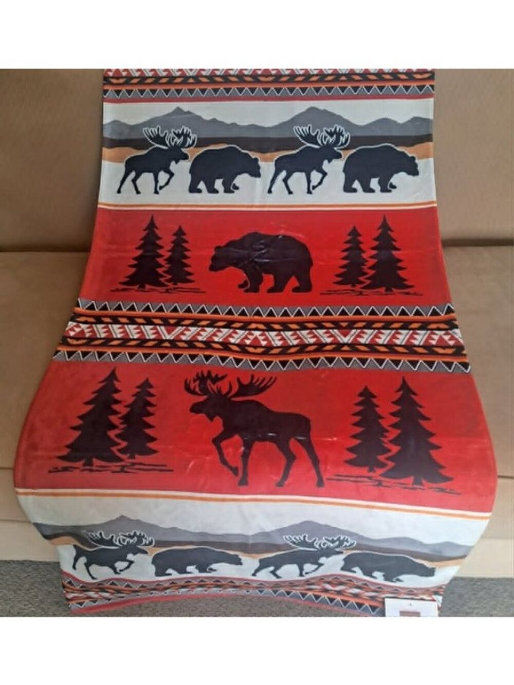 Cedar Run Red Southwest Beach Bath Pool Gift Towel Cotton New Rustic Moose Bear